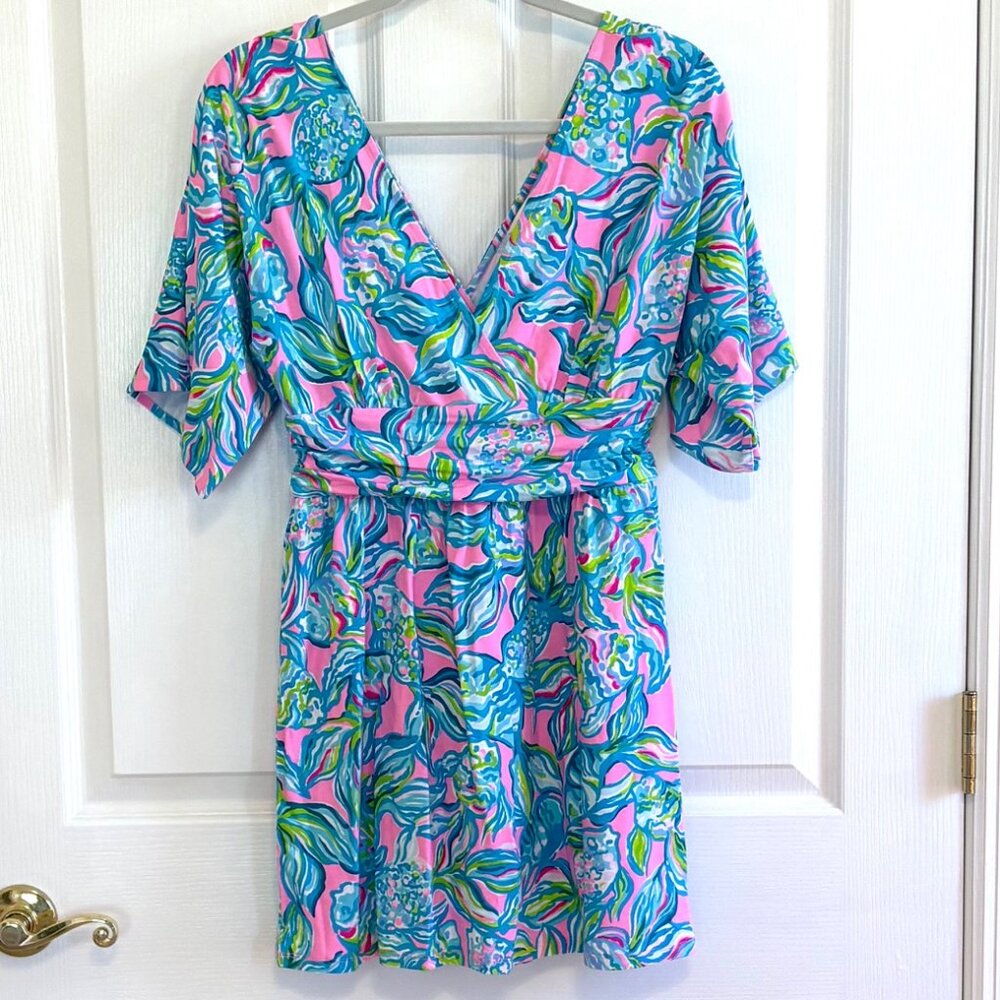 Lilly Pulitzer Parigi Skort Romper Small NWT Pelican Pink - Off the Scales - Picture 2 of 10